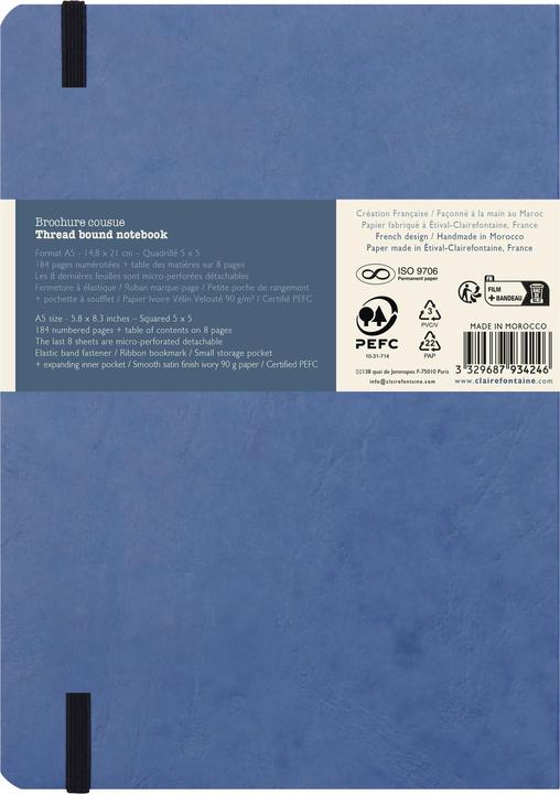 Immagine prodotto Clairefontaine Taccuino della borsa dell'età (A5, Quadretti, Copertina rigida)