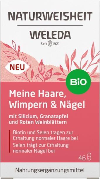 Nutritional values and ingredients Weleda Natural Wisdom My Hair Eyelashes & Nails (46 Piece, Capsules, 126 g)
