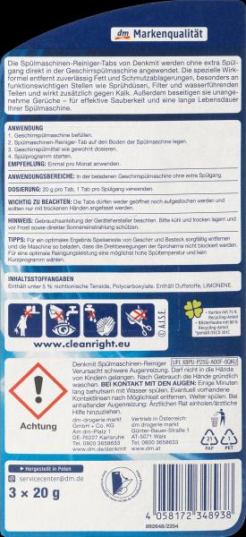 Actual product image dm Denkmit Dishwasher cleaner