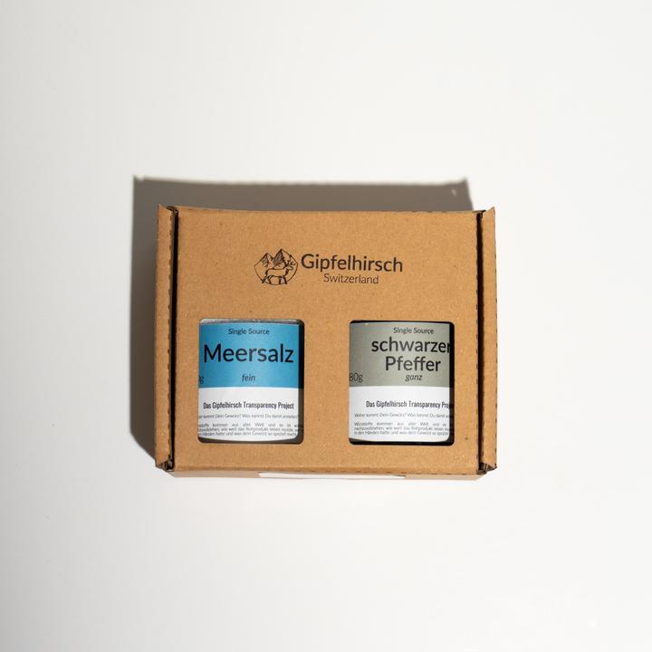 Image du produit Gipfelhirsch Coffret cadeau : Sel et poivre Basic (250 g)
