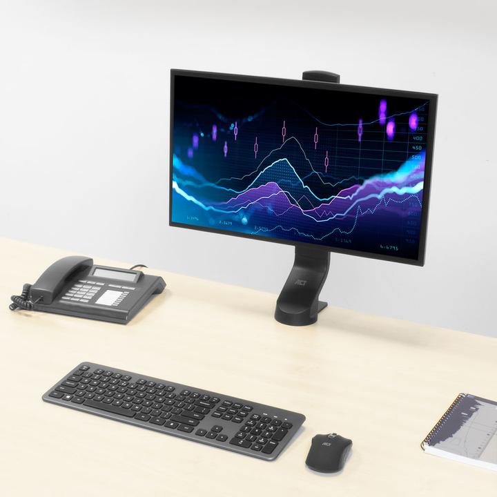 Immagine prodotto Supporto da tavolo per monitor, 1 schermo fino a 32ö, con vite a testa zigrinata (Tavolo, 32")