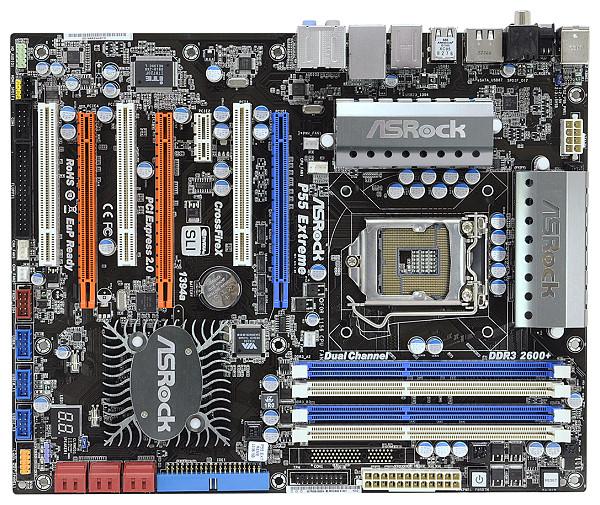 Actual product image AsRock P55 Extreme, Intel P55, LGA1156, SLI, CFX (LGA 1156, Intel P55, ATX)