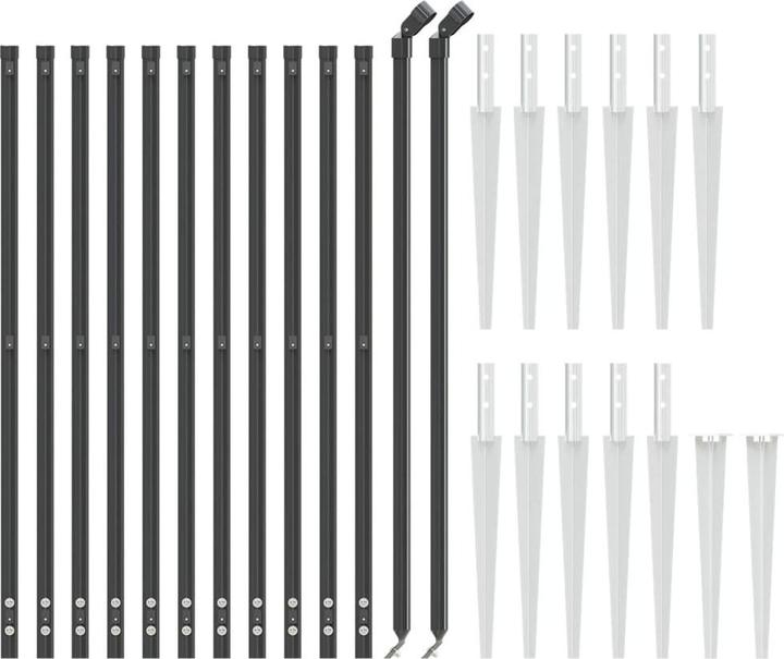 Image du produit VidaXL Maschendrahtzaun mit Bodenhülsen Anthrazit 0,8x25 m