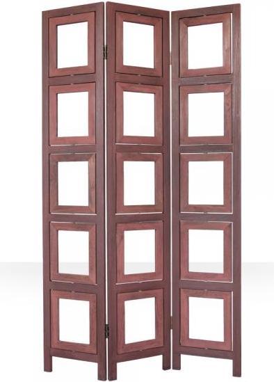 Produktbild Homestyle4u 3 fach Paravent Raumteiler Holz Trennwand in braun Foto Fotowand