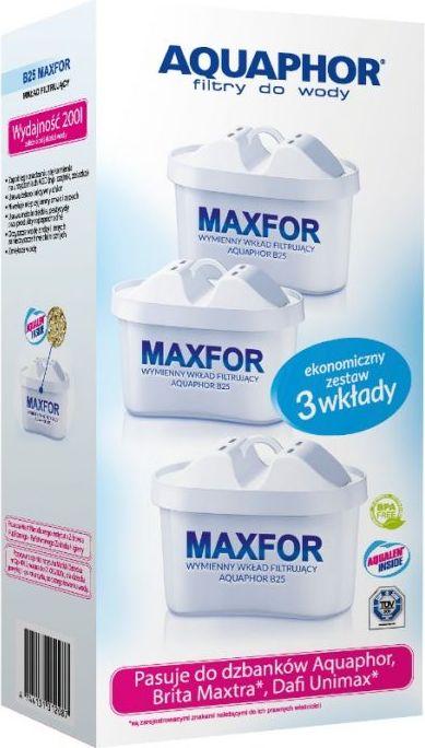 Produktbild Aquaphor Kasetė Maxfor 3 vnt (2 + 1). Suitable for jugs and other manufacturers. 200L cartr (3 x)