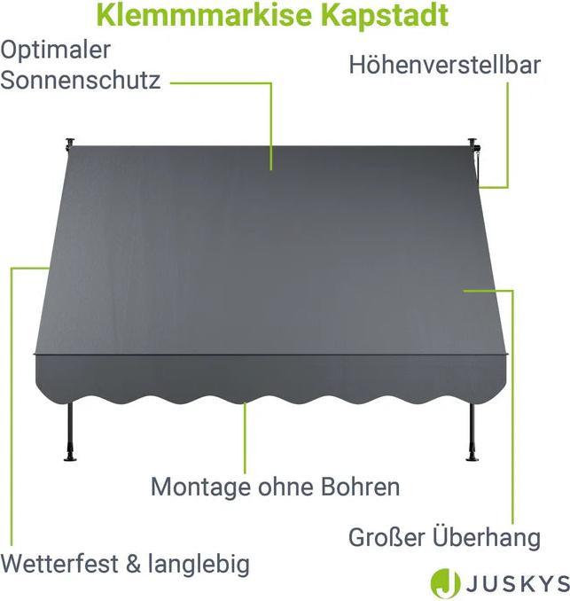 Image du produit Juskys Klemmmarkise Kapstadt (2.50 m)