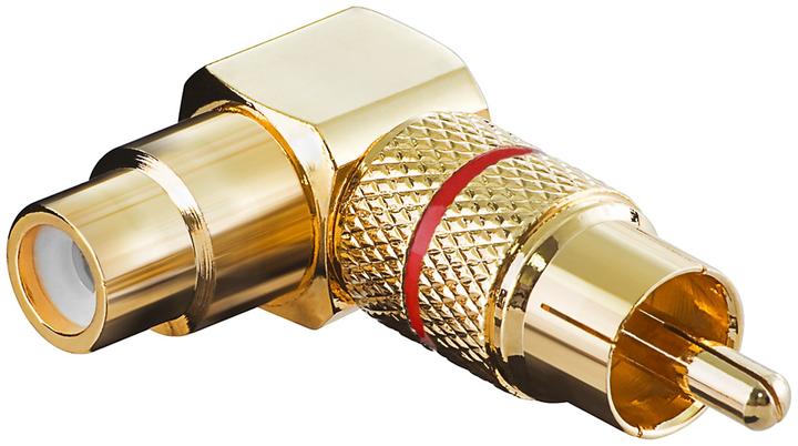 Actual product image Goobay RCA adapter 90° gold finish red (Angle adapter)