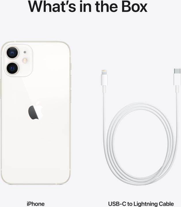 Produktbild Apple iPhone 12 mini (128 GB, White, 5.40", SIM + eSIM, 12 Mpx, 5G)