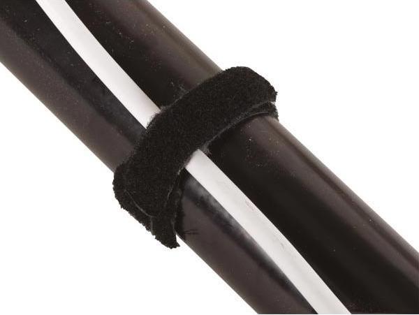 Actual product image Velleman CLAMP CABLE BINDERS - BLACK - 12.5 x 205 mm (10-pcs.) (Velcro cable ties, 205 mm, 10 pcs.)