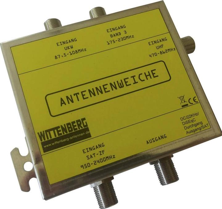 Produktbild Wittenberg Antennen 4 in 1 Antennenweiche UKW, DAB+, UHF, SAT (UKW / MW / LW, DAB/ DAB+)