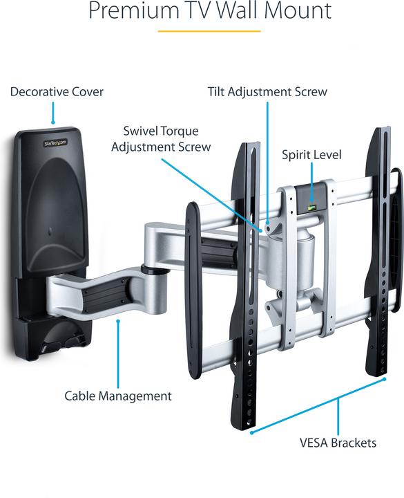 Immagine prodotto StarTech COM Supporto articolato per TV a parete Supporto per TV a parete VESA per TV da 65 (Muro, 65", 45 kg)