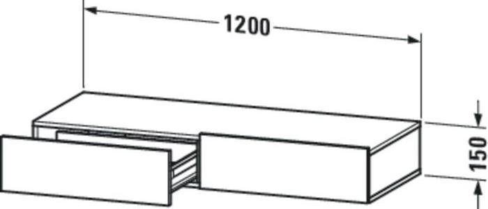 Produktbild Duravit Schubkastenablage DURASTYLE 440x1200x150mm weiss matt/weiss matt