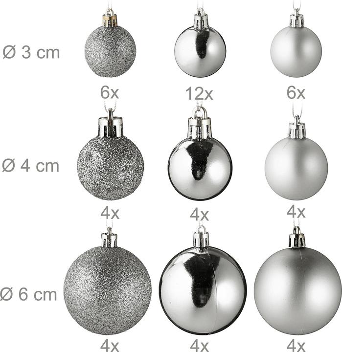 Actual product image Relaxdays Christmas baubles set (100 -part)
