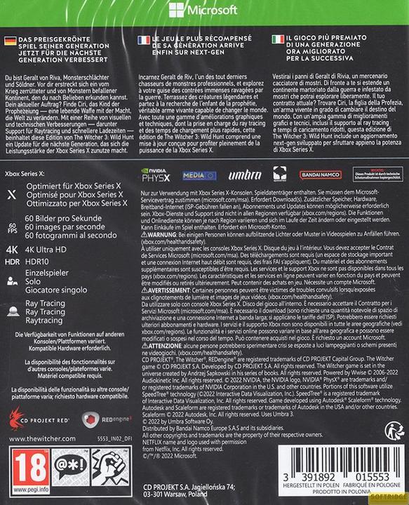 Immagine prodotto The Witcher 3 : Wild Hunt - Edizione Completa (Xbox Series X, DE, IT, FR)
