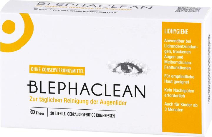Actual product image Théa BLEPHACLEAN sterile compresses for eyelid cleansing, 20 pcs. compresses