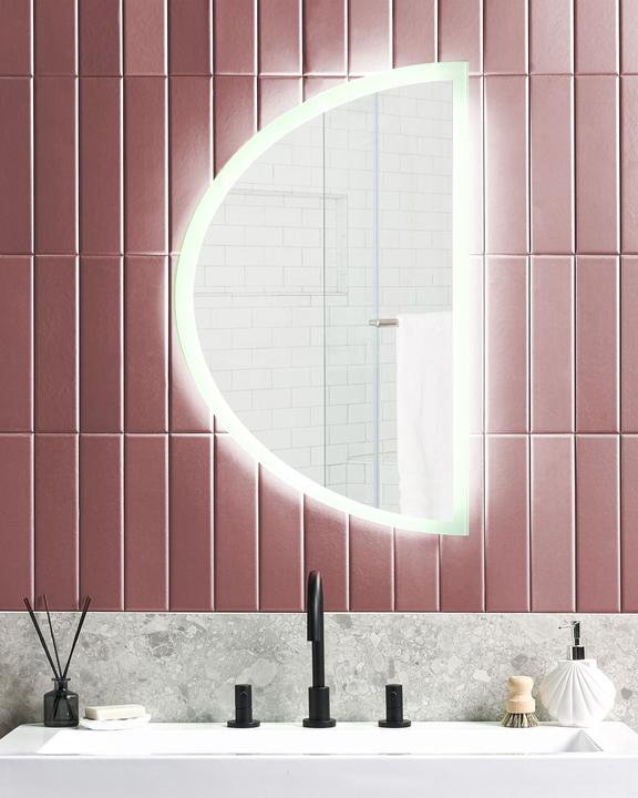 Image du produit Beliani miroir mural LED semi-circulaire ø 80 cm argent BEZONS (49 x 80 cm)