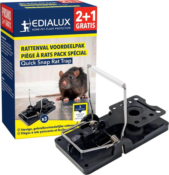 Productafbeelding Edialux Quicksnap rattenval, promoverpakking 2+1 stuks