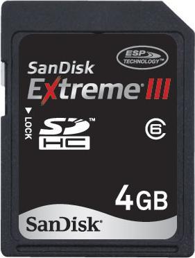 SanDisk Extreme III SDHC 4GB (1 GB, SDHC, SD)