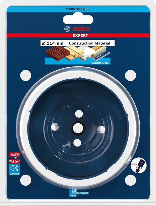 Produktbild Bosch Professional Zubehör EXPERT Construction Material Lochsäge, 114 x 60 mm (114 Millimeter)