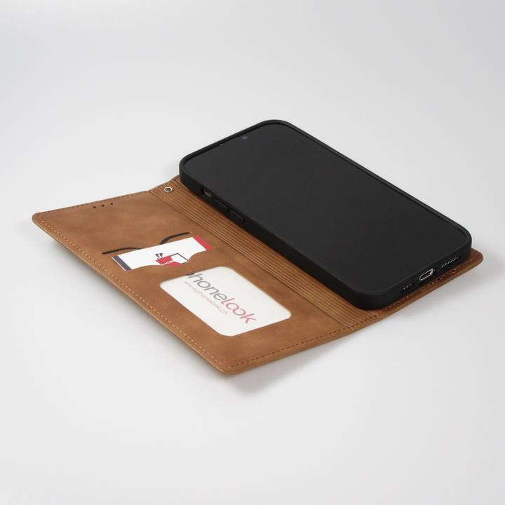 Produktbild PhoneLook Leder Tasche Flip Wallet vintage mit Magnetverschluss und Kartenhalter (Apple iPhone 13)