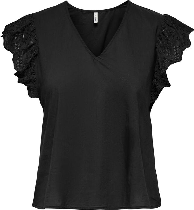 Only Onllou Life Emb S/S Frill Top Wvn (M)