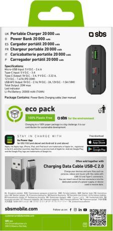 Actual product image SBS TTBB20000PD20K (20000 mAh, 20 W, 74 Wh)