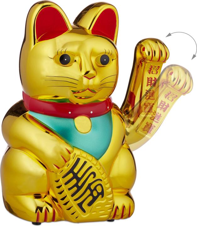Relaxdays XXL Maneki Neko Waving Cat (33 x 48 x 24 cm)