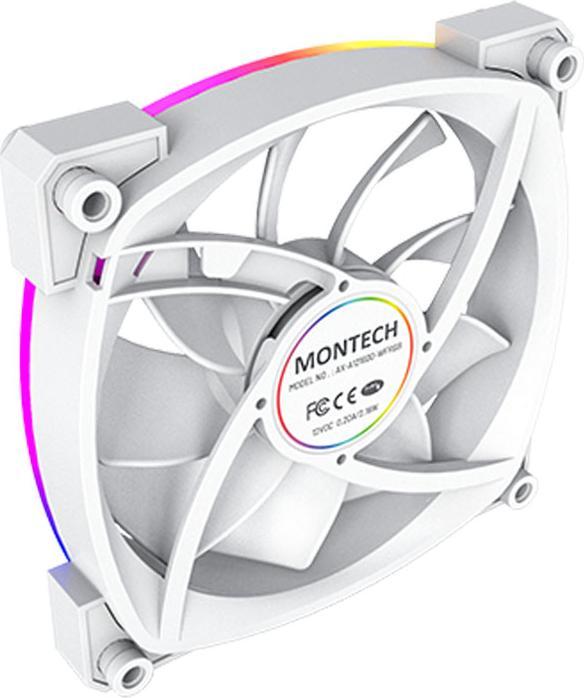 Actual product image Montech AX120 PWM ARGB fan - 120mm, white (120 mm, 1 x)