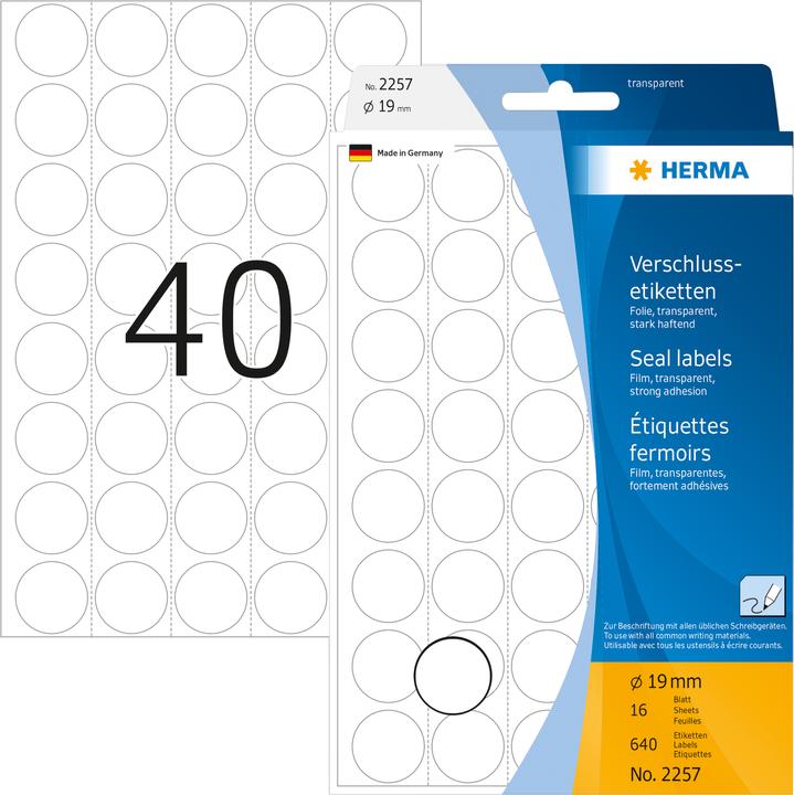 Actual product image HERMA Verschlussetiketten