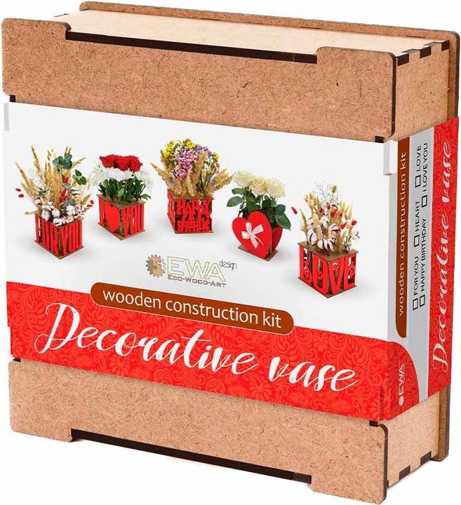 Produktbild Eco Wood Art Dekorations Vase aus Holz - LOVE