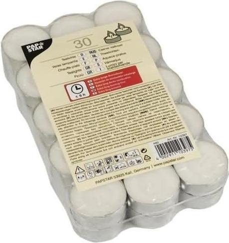 Papstar Bougies chauffe-plat - avec une longue durée de combustion h (30 pcs)