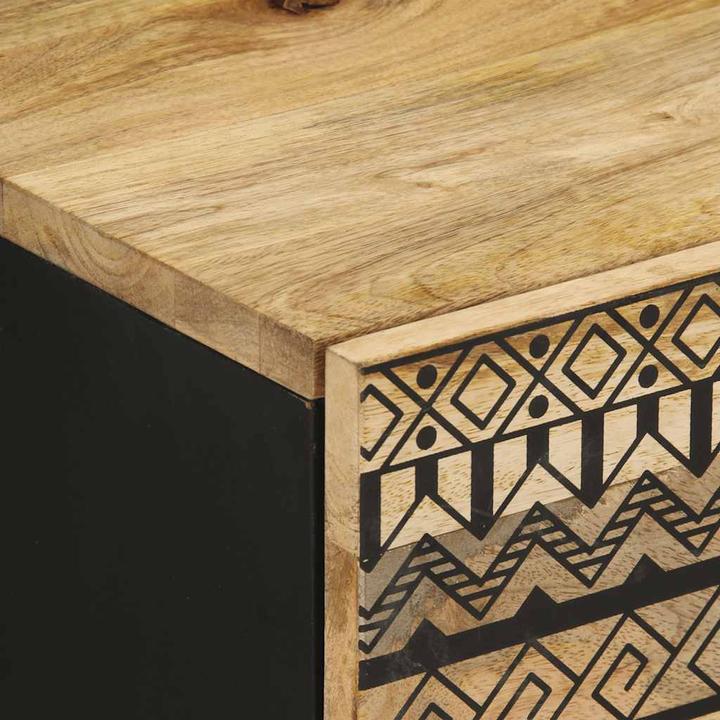 Actual product image VidaXL Bedside table Bedside cabinet Bedside chest of drawers Bedside console 2 pcs. Rough mango wood (40 x 33.5 x 46 cm)