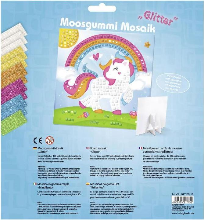 Actual product image Ursus Foam rubber set glitter unicorn