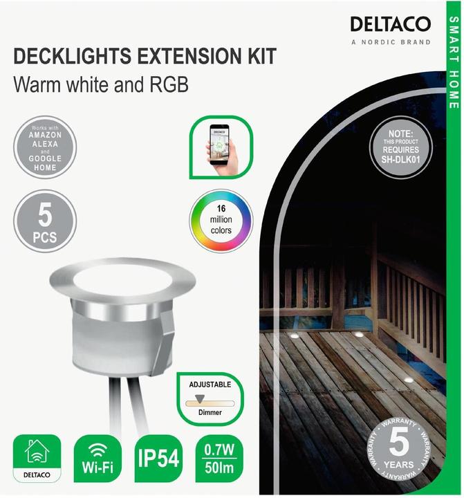Produktbild Deltaco Terrassenbeleuchtung Set (50 lm, IP54)