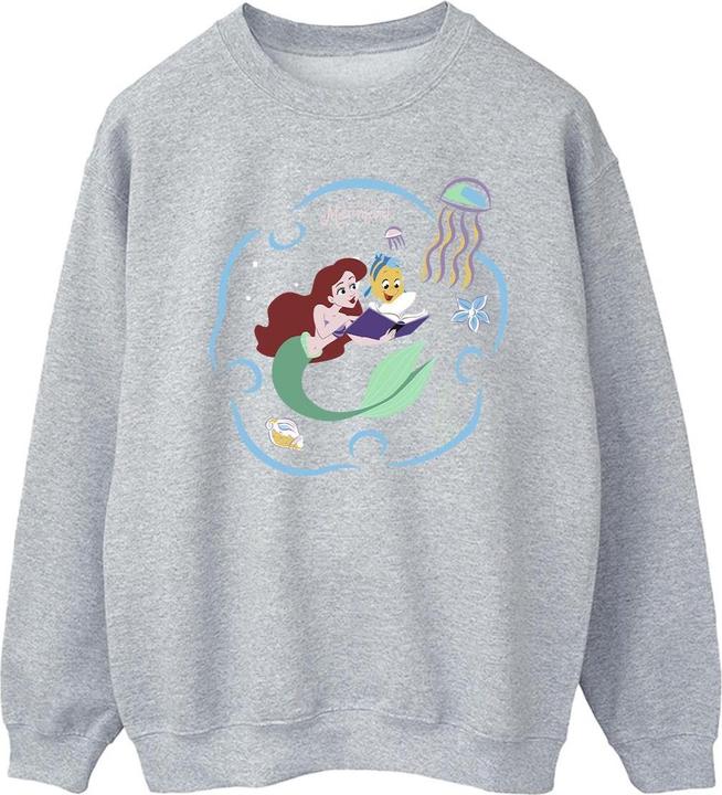 Actual product image Disney Mens The Little Mermaid Reading A Book Sweatshirt (XL)