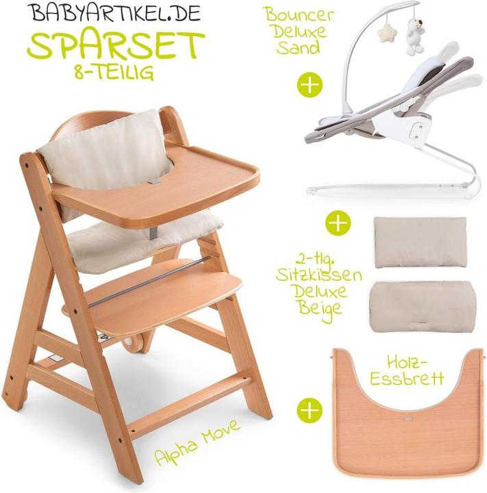 Produktbild Hauck Hochstühle Alpha Move Natur Newborn Set - 5-tlg. Hochstuhl (Hochstuhl)