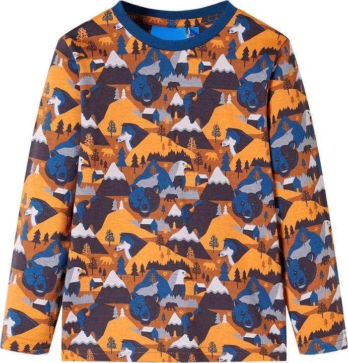 Actual product image VidaXL Children's pyjamas with long sleeves Cognac 116,Material: 100 (116)