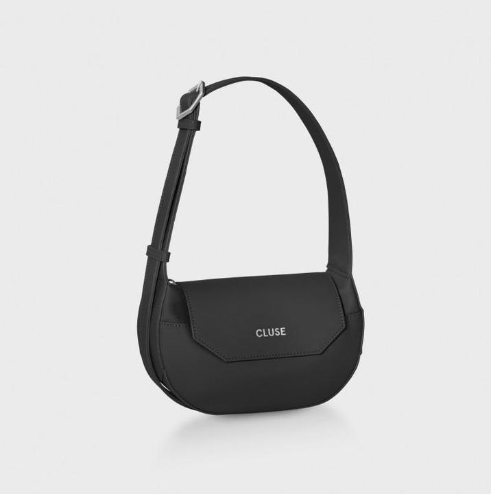 Cluse Sacroisé Petite Umhängetasche, Schwarz, Silberfarben
