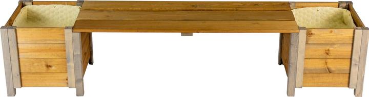 Dobar Banc de jardin "Svenja" avec bacs à fleurs et laine de mouton, gris-brun