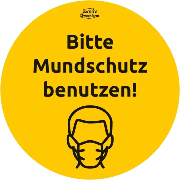 Produktbild Avery Selbstklebende Schilder Bitte Mundschutz benutzen