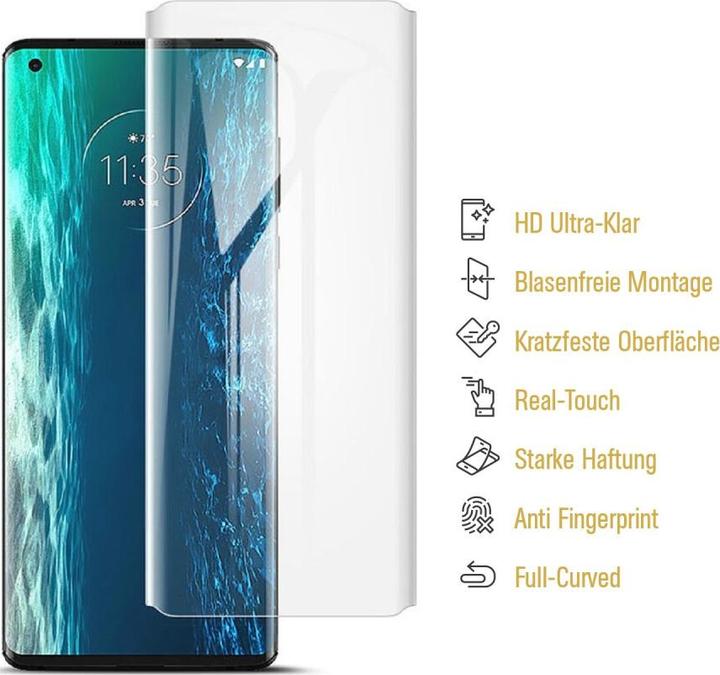 Produktbild Protectorking 2x Panzerfolie Anti-Shock HD Klar (2 Stück, Motorola Moto Edge)
