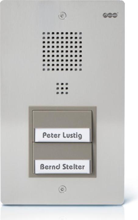 Actual product image Auerswald TFS Dialog 302 / 2 push-buttons / stainless steel / for flush-mounting/operation on analogue (Cable)