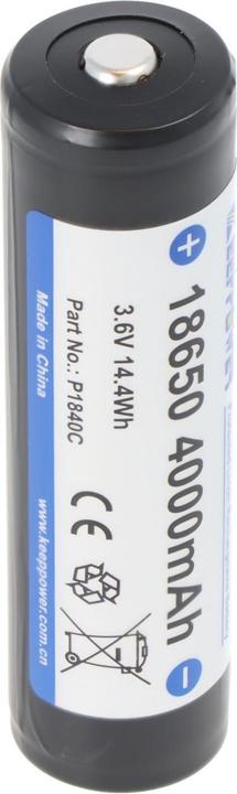 Immagine prodotto Keeppower Akku 18650 4000mAh, 3,7V Li-Ion-Akku geschützt, Pluspol erhöht (18650, 4000 mAh)