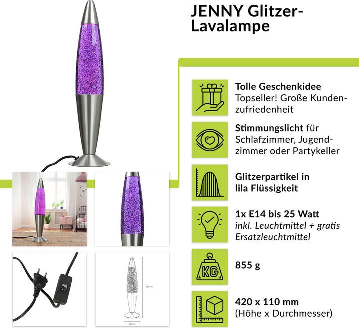 Immagine prodotto Licht-Erlebnisse Lampada a lava Jenny (210 lm, G9)