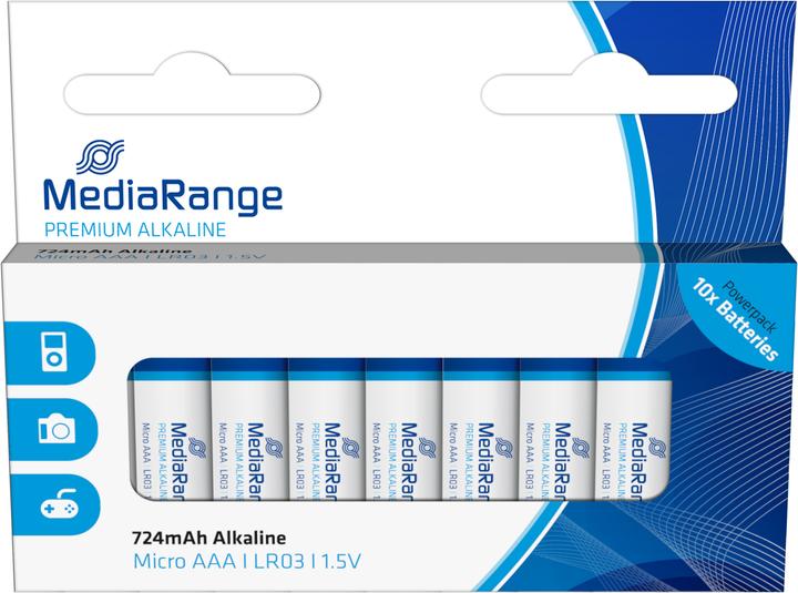 Image du produit MediaRange Alcaline Premium (10 pcs, AAA, 724 mAh)