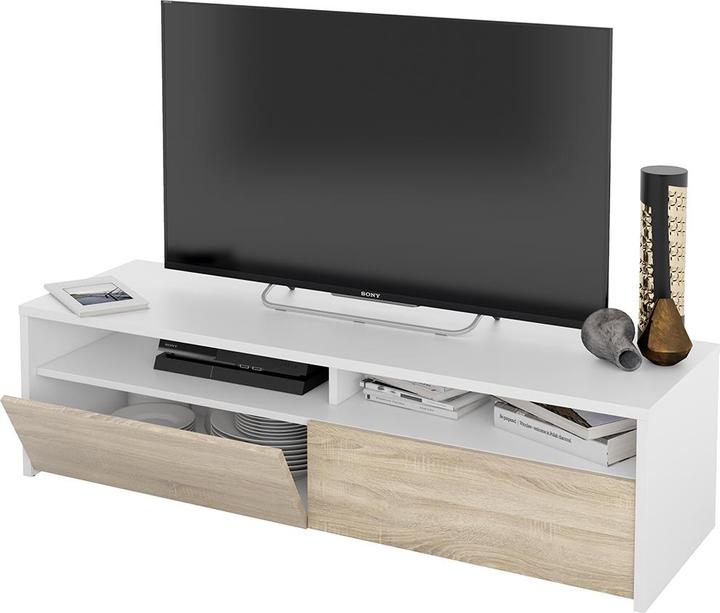 Immagine prodotto CaliCosy Mobile TV 2 ante battenti e 2 nicchie di stoccaggio Kioto - L130 cm