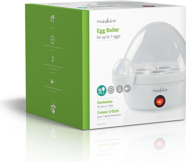 Actual product image Nedis Egg boiler - removable egg tray - with egg cup and measuring cup for exact water quantity (EU plug)