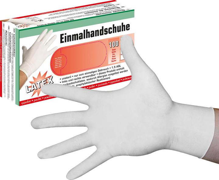 Produktbild Kerbl Handschuhe Latex Gr.M leicht gepudert,VE:100St. (M)