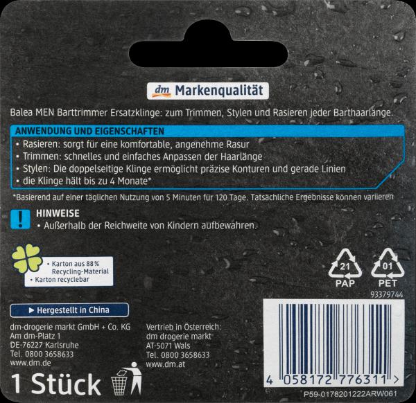 Produktbild dm Balea MEN Barttrimmer Ersatzklinge