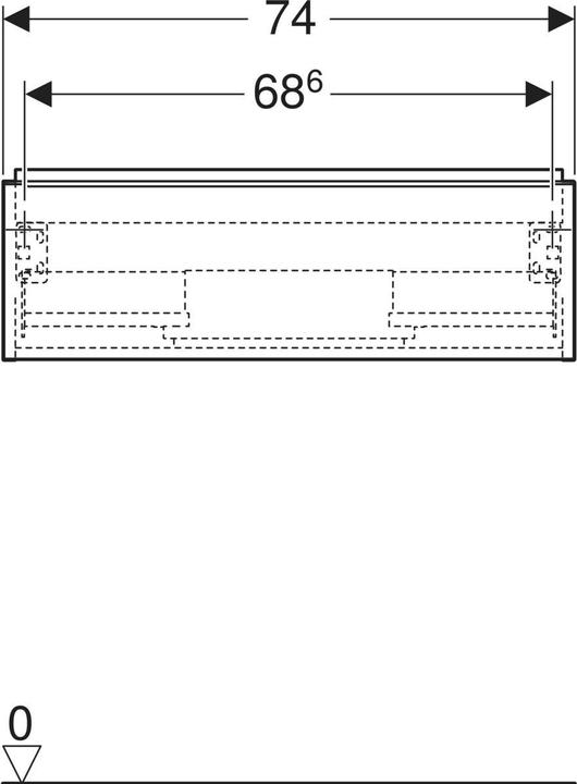 Actual product image Geberit iCon vanity unit for washbasin, 1 drawer, 74x24,7x47,6 cm, 502311 (74 x 47.5 x 25 cm)